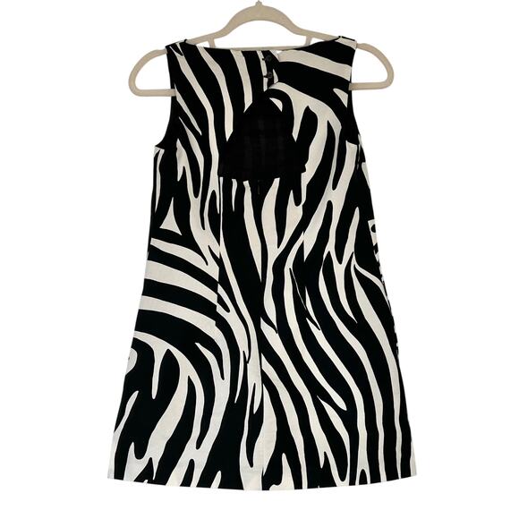 Weekend Max Mara Zebra Print Shift Dress Tunic Top Black White Cotton EU 38 US 4 - Picture 2 of 16